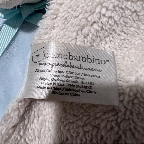 Piccolo Bambino Blue White fox Lovey security blanket - Picture 3 of 7